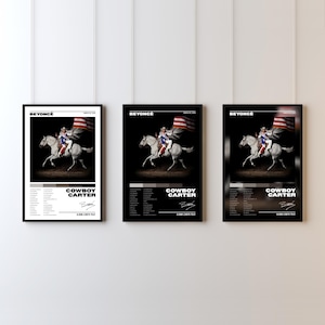 Beyonce Cowboy Carter Poster | Y2K Album Cover Decor | Retro Country Pop Wall Art | Western Aesthetic Print | Beyonce Fan Gift