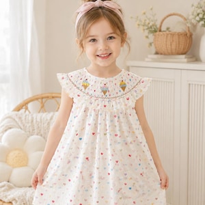 Girls Smocked Ice Cream Dress