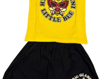 Camiseta de abeja para niños, conjunto de camiseta y pantalón corto, disfraz de abejorro.