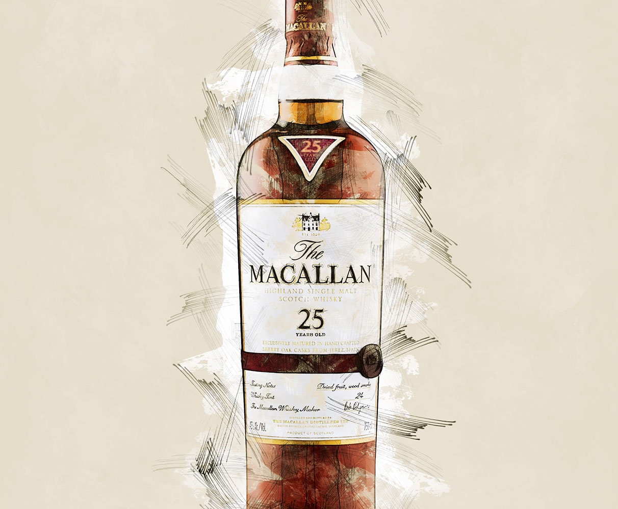 Macallan 25 Year Old Sherry Oak Scotch Whisky - Original Wall Art