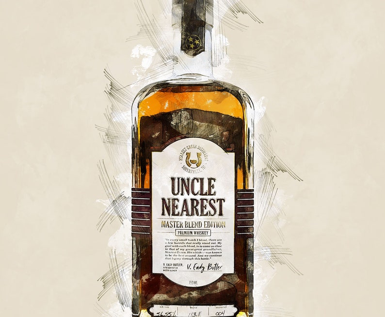 Uncle Nearest Master Blend Edition Premium Whiskey Blend Tennessee Whiskey Original Wall Art Decor image 2