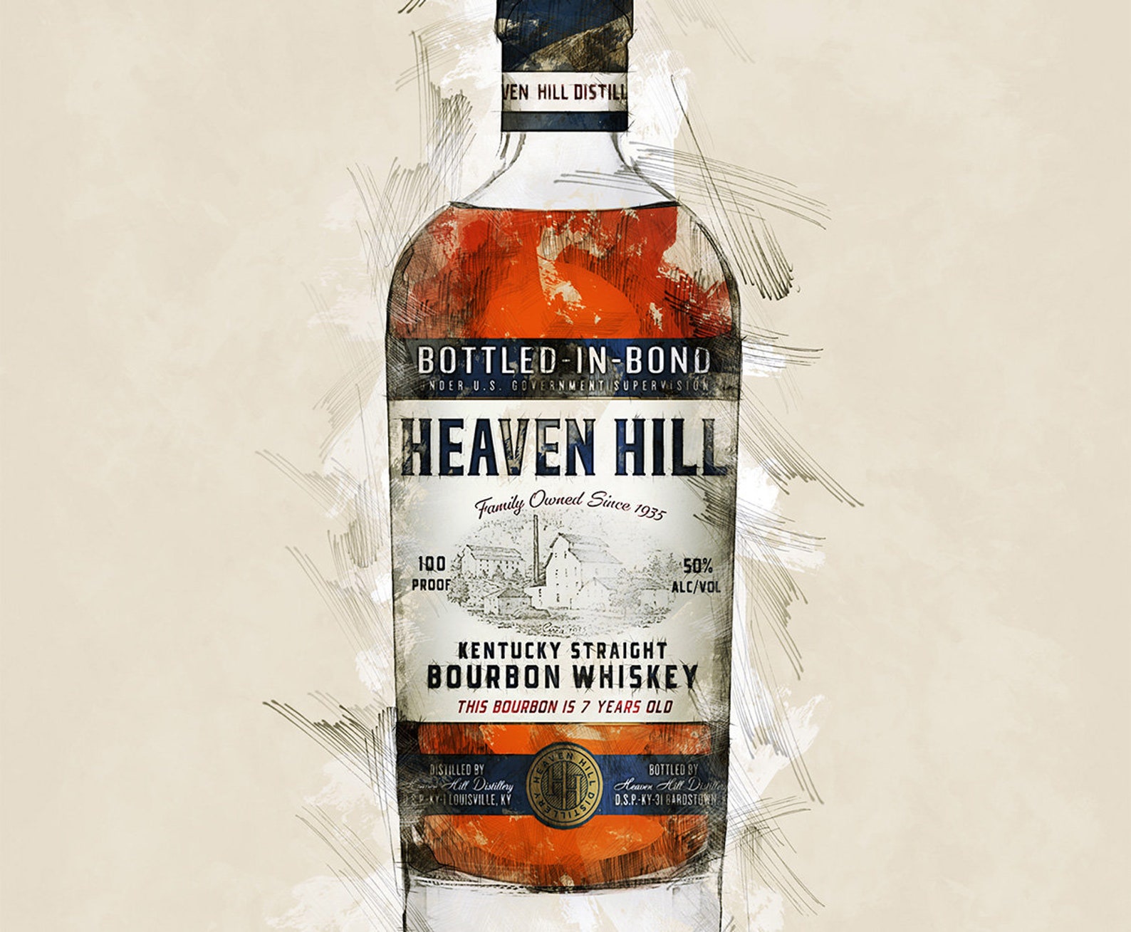 Heaven Hill Bottledinbond 7year Bourbon Whiskey Original Etsy