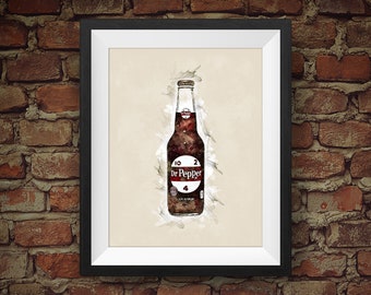 Dr Pepper Print Original Vintage - Original Wall Art Decor