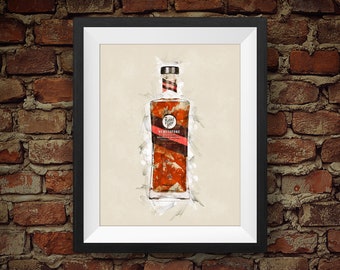 Impresión de bourbon Rabbit Hole: decoración artística con whisky de Kentucky