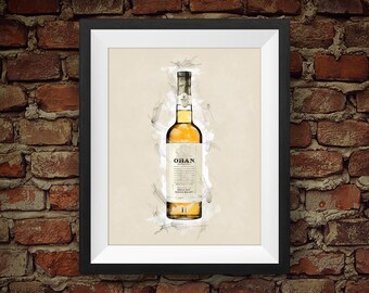 Whisky escocés de pura malta Oban de 14 años - Decoración de pared original
