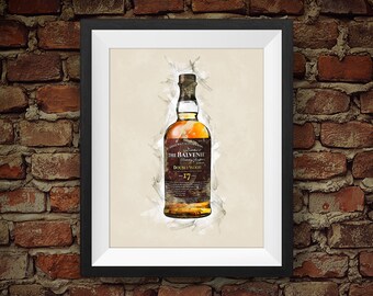 Whisky escocés de pura malta Balvenie Doublewood de 17 años: decoración de pared original