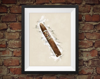 Impresión de cigarro con tiburón Fuente Opus X - Decoración de pared original