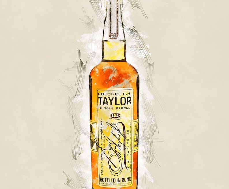 Colonel E.H. Taylor Small Batch Bourbon Whiskey Original Wall Art Decor image 2