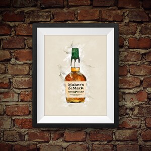 Maker&#39;s Mark Mint Julep Kentucky Straight Bourbon Whiskey Handmade - Original Wall Art Decor