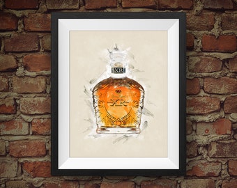 Whisky canadiense mezclado extra raro Crown Royal XR - Decoración de pared original