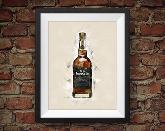 Whisky bourbon Old Forester de barril único - Decoración de pared original