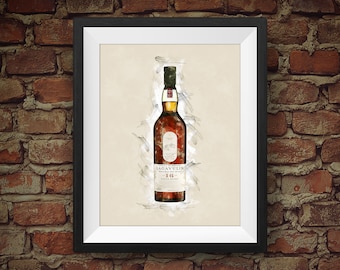 Whisky escocés de pura malta Lagavulin de 16 años - Decoración de pared original