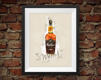 Old Weller Antique 107 Bourbon Whisky - Original Wall Art Decor