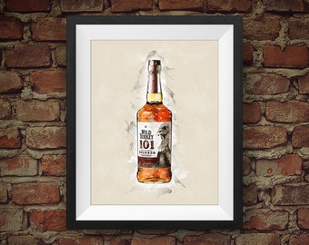 Whisky bourbon de Kentucky Wild Turkey 101 - Decoración de pared original