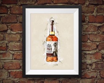 Wild Turkey 101 Kentucky Bourbon Whiskey - Original Wall Art Decor