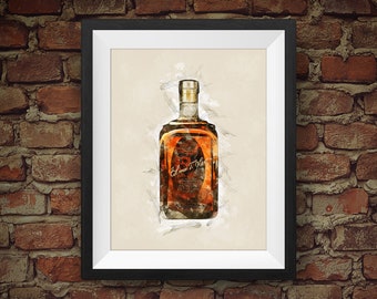 Elmer T. Lee Single Barrel Bourbon Whiskey - Original Wall Art Decor