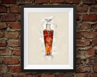 Decantador Macallan n.° 6 Lalique de whisky escocés de pura malta - Decoración de pared original