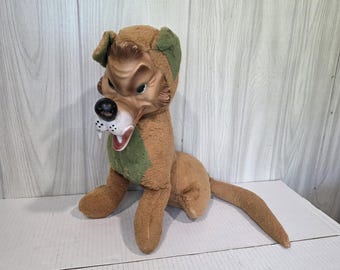 Peluche vintage retrò con faccia in gomma del mio giocattolo Big Bad Wolf in stile Rushton, 20 pollici