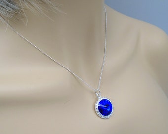 SWAROVSKI CRYSTAL Pendant Necklace  Sterling Silver Swarovski Necklace Pendant Necklace