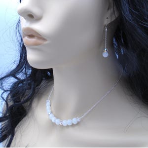 RAINBOW MOONSTONE SWAROVSKI Crystal Beaded Sterling Silver Necklace 16 to 18 Inch Beaded Necklace and Earring Set Gorgeous