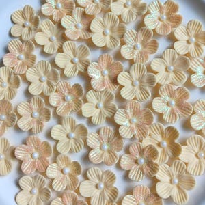 Yellow 2-Tone Sparkle and Matte Gum Paste Blossoms Cake & Cupcake Toppers