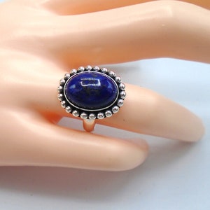 NATURAL LAPIS LAZULI Sterling Silver Ring    Lapiz Lazuli and Sterling Silver Rings   Gemstone Lapiz Lazuli Size 7 Ring