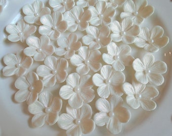 MOTHER OF PEARL Gum Paste Blossoms   30 Mother of Pearl Sugar Paste Flowers   Mother of Pearl  Gumpaste Blossoms