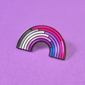 Asexual/Biromantic Rainbow Pin — Bisexual Ace Bi Flag Biro Sticker Badge Greysexual Demisexual Nonconforming GrayA GrayAce Aspec Asexy