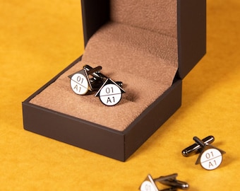 The "Section Mark" Cufflinks — Engineer Gift Christmas Present Interior Design Architecture Fashion Accessory  Wedding Suit Shirt Tie Clip