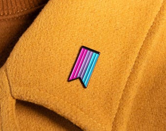 Androgyne Ribbon Pin — Androgynous Pride Enamel Badge Subtle Minimalist Andro Androgyn Non-Binary Enby Trans Androgyny Bigender Genderqueer