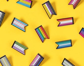 LGBT Ribbon Pins — Subtle Rainbow Gay Pride Flag Minimalist Small Queer Art Enamel Badge Lesbian Bisexual Trans Medal Award Pennant Bunting