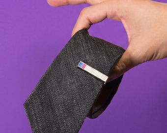 Bisexual Tie Clip — Gay Bi Wedding Office Pride Accessory Bowtie Suit Cufflinks Rainbow Prom Queer Graduation Gift Bracelet Lesbian Earring
