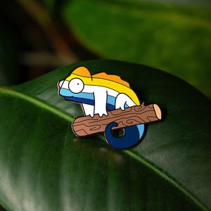 Aroace Queer Chameleon Pin — Official Merchandise LGBT Cute Lizard Ace Flag Pride Badge @queeeerchameleon @itsqueerchameleon by Amee Wilson