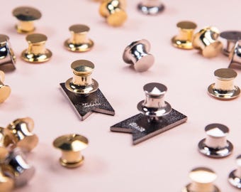 Secure Locking Pin Backs (10 Pack) — Silver or Gold —No Tool Required—Enamel Pin Wholesale Badge Keeper Butterfly Spring Clasp Rubber Clutch