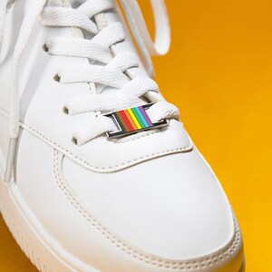 Inclusive Rainbow Flag Shoe Charms — Gay Shoelace Subtle Pride Accessory Lace Lock Sneaker Tags Clips Dubraes Queer Socks Small Pin Badge