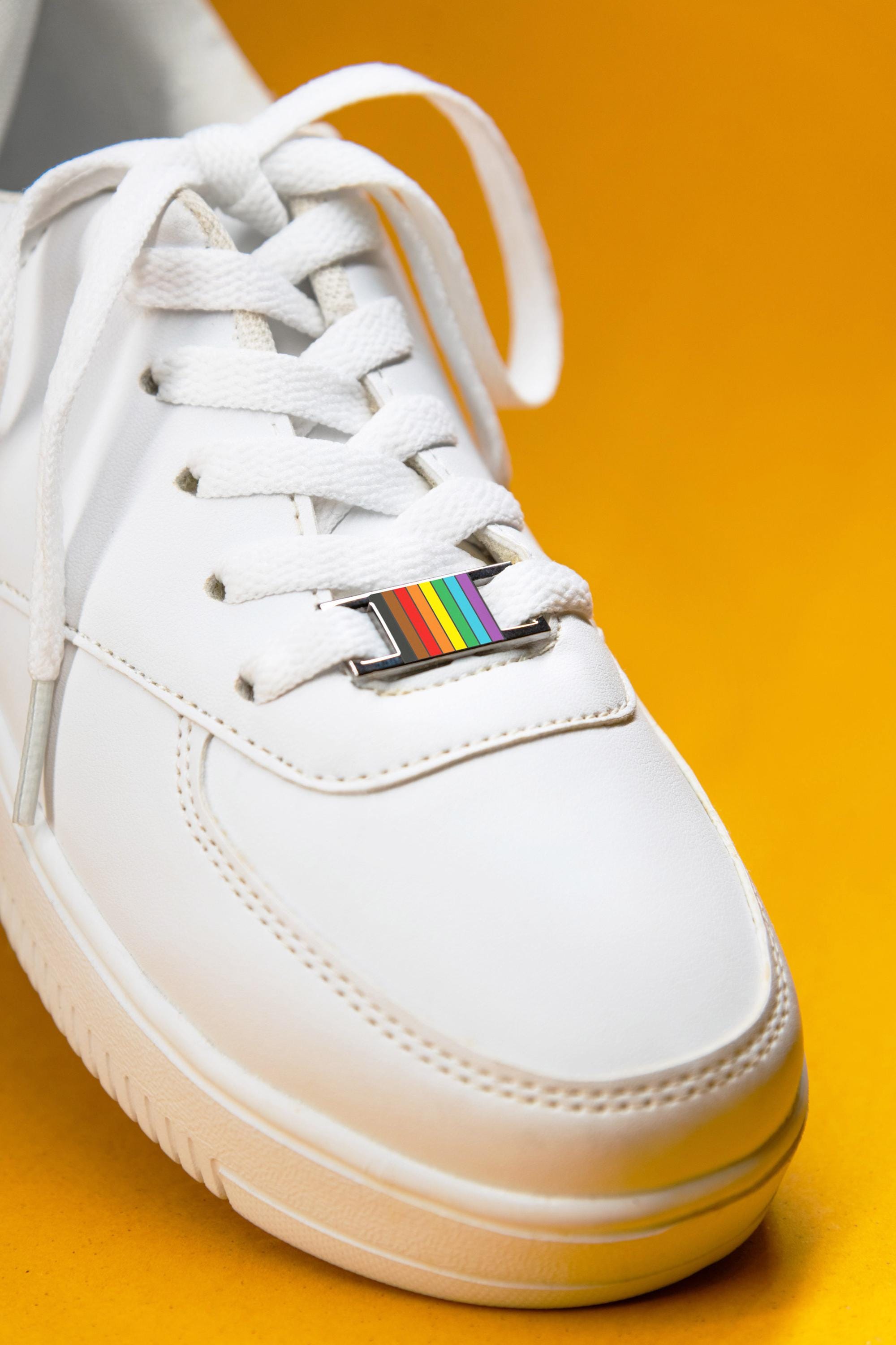 Inclusive Rainbow Flag Shoe Charms - Gay Shoelace Subtle Pride Accessory Lace Lock Sneaker Tags Clips Dubraes Queer Socks Small Pin Badge