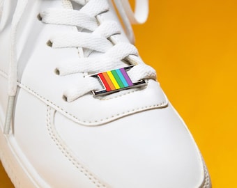 Rainbow Flag Shoe Charms — Gay Shoelace Subtle Pride Accessory LGBT Lace Lock Tags Sneaker Charm Clips Dubraes Queer Socks Mini Small Pin