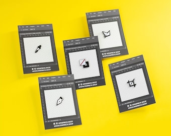 Photoshop Tool Pins — Graphic Designer Gift Digital Artist Accessory Adobe Vector Illustrator Canva Photography VFX Filmmaker Keychain Badge