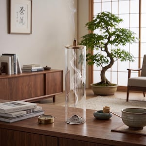 Japanse glazen wierookhouder Zen