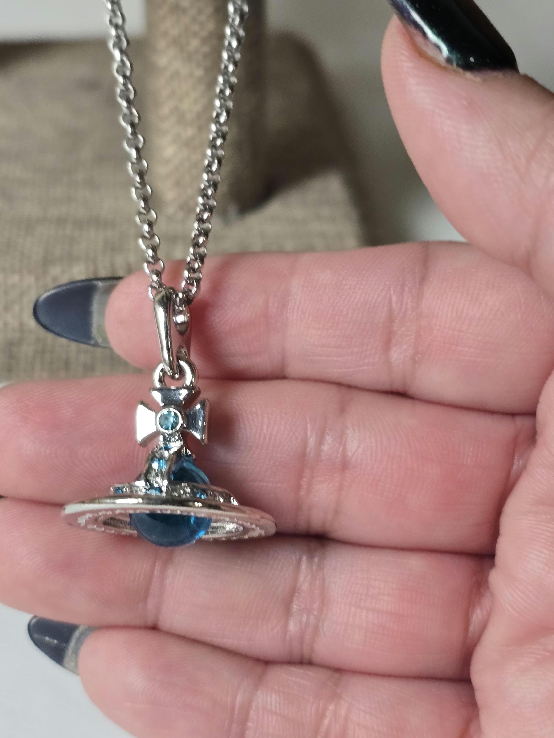 Blue vivienne westwood necklace - Etsy 日本