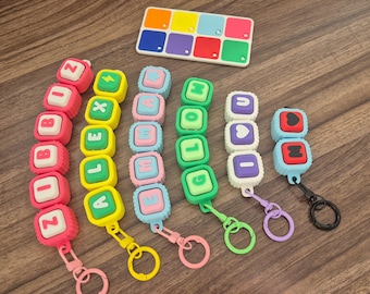 Personalised Name Clicker, Articulated Keyboard Clicker, Custom Fidget Keychain, Backpack Charm, Custom Name Keycaps, Sensory ASMR Toy Gift