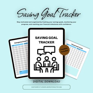 Saving goal tracker planner, printable savings log, budget insert, Budget planner, printable finance organizer, money savings worksheet