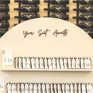 Seating Sign Cut Out; Small Thin Modern Cursive; Acrylic for Wedding