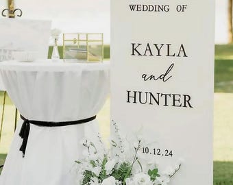 Placa de boas-vindas para casamento com letras cursivas e adesivo na parte de trás, recorte em acrílico.