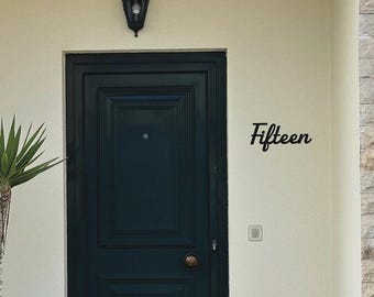 Retro Cursive House Numbers: Regular Size