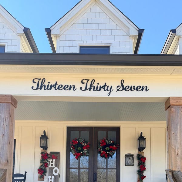 Large Colonial Cursive House Numbers