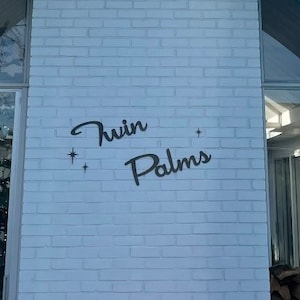 Custom Large Mid Century Cursive Name Indoor Outdoor Sign