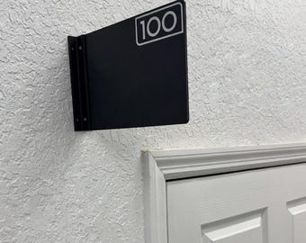 Placa de canto com número de quarto projetado - 6x8