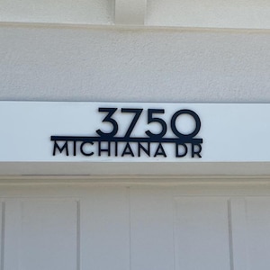 Contemporary House Number Street Address Sign Regular size