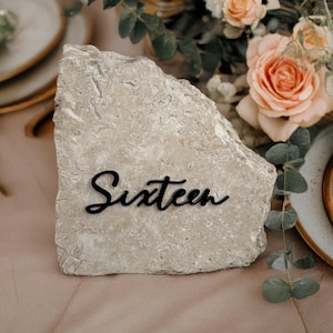 Trendy Table Number Cursive cut-outs; SET with GLUE; Acrylic